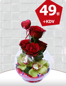 cam vazoda orkide ve g�ller